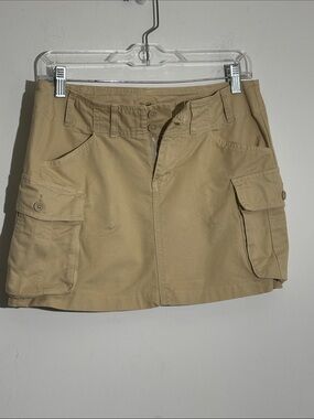 Cargo Mini Skirt in Khaki with Utility Pockets